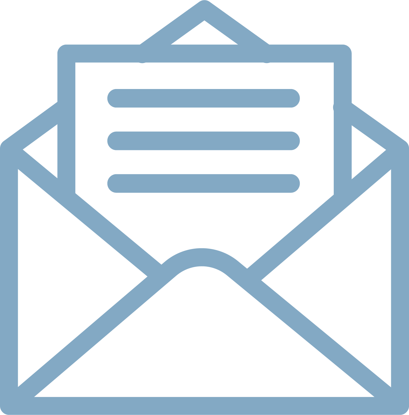 Image of an open envelope with letter